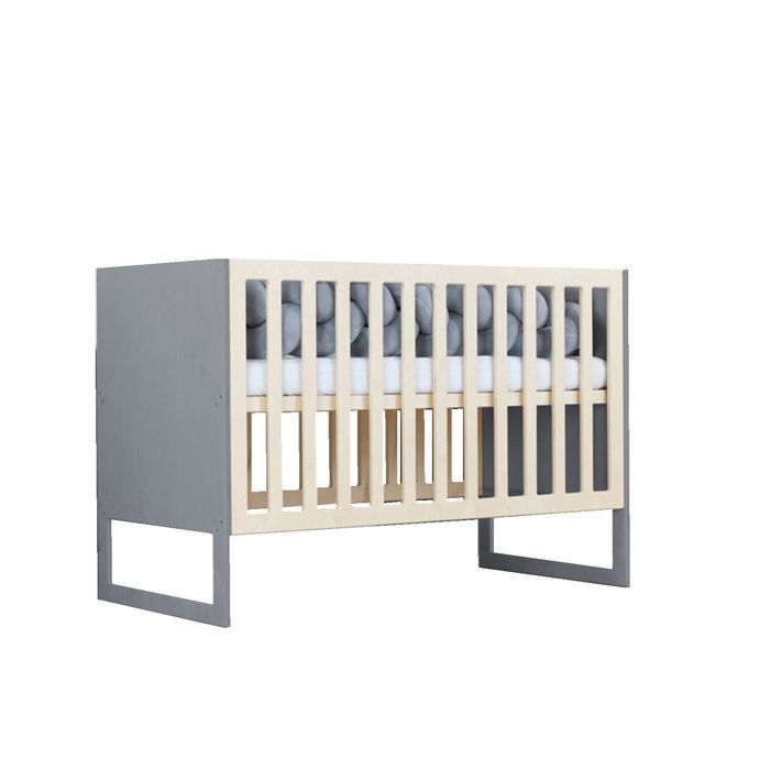Lit bébé CHRUPPY 60 x 120 cm gris et naturel