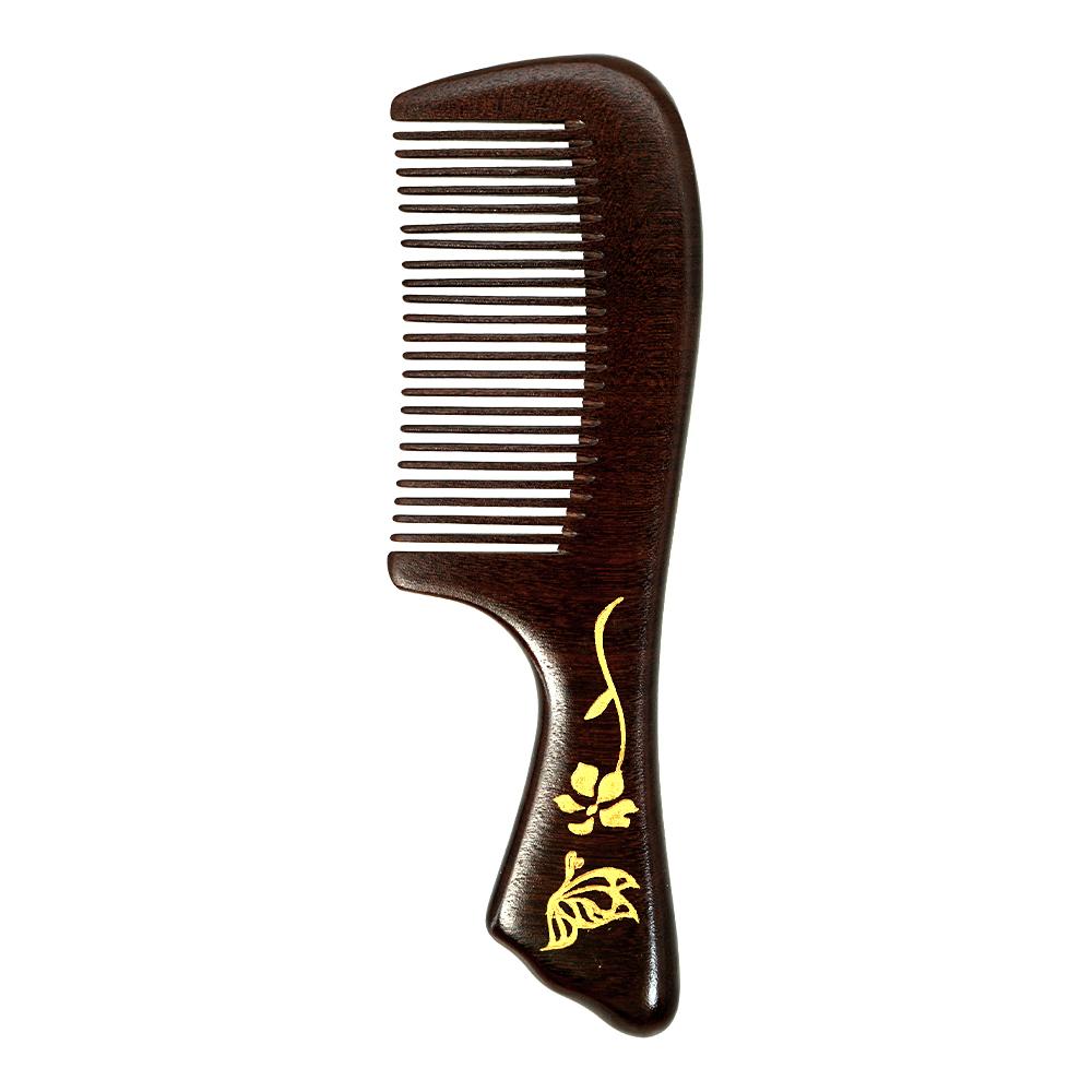 Professional Comb Sandalwood Wide Tooth Hair Combs Scalp Massage Brush Moon Shape Wooden Comb Bath SPA Massage Brush Hair Brush