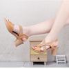 Новые женские сандалии, летние удобные туфли на высоком толстом каблуке с открытым носком, нескользящая обувь для мам с мягкой подошвой без шнуровки