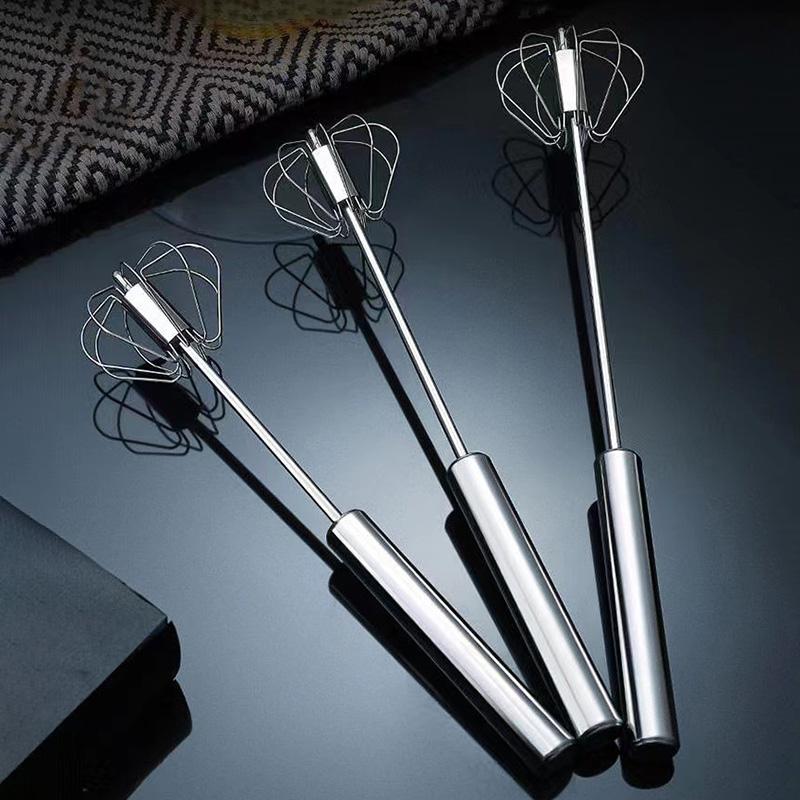 1 шт., неэлектрические инструменты для выпечки крема, экономия усилий, мешалка для яиц из нержавеющей стали, полуавтоматический венчик для яиц, ручной венчик для яиц