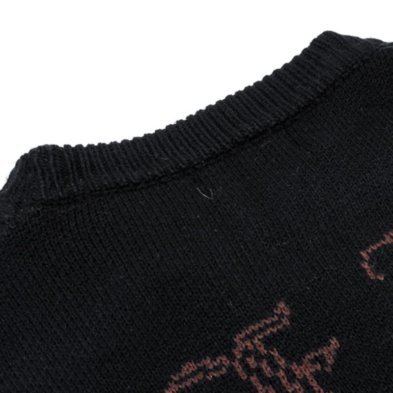 Готический женский рваный свитер с длинными рукавами в стиле хип-хоп, уличная одежда с принтом, панк, японский стиль, зимний женский вязаный свитер большого размера с круглым вырезом в стиле гранж