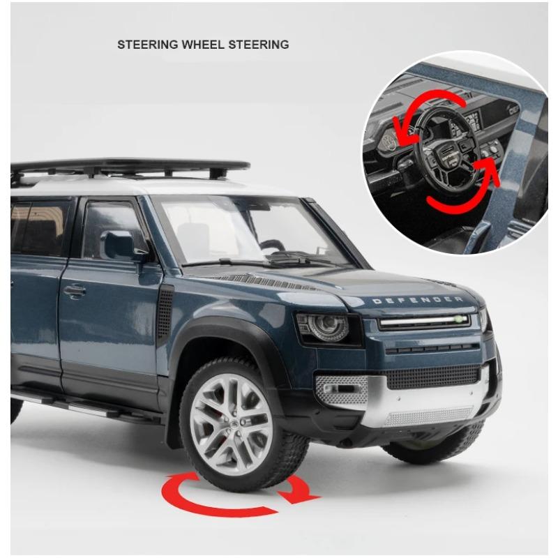 1/18 Range Land Rover Defender Внедорожник Сплав Модель автомобиля Литой под давлением Симуляция Металл Внедорожник Модель автомобиля Звук Свет Детская игрушка Подарок