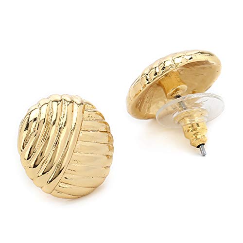 Позолоченные серьги-гвоздики круглой формы Estele Collection для девочек и женщин