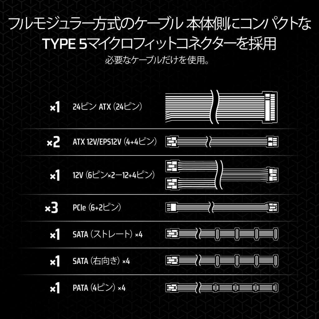 CORSAIR SF850 2024 Model Compatible 850W SFX Standard Fully Modular PC Power Supply Unit ATX3.1 CP-9020256-JP