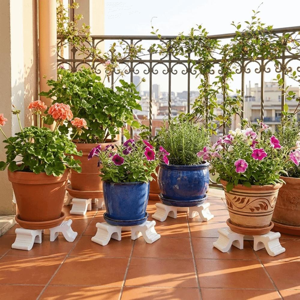 3PCS Decorative Flower Pot Stands 3D Printed Plant Pot Riser Prevent Rot Plant Pot Supports Garden