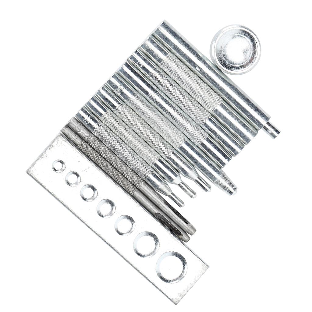 Базовый набор пробойников для кнопок-заклепок из нержавеющей стали, инструмент для установки кнопок для кожи своими руками для установки кнопок