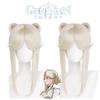 Original Genshin Impact Ningguang Cosplay Wig With Realistic Scalp And Detachable Butterfly Knot