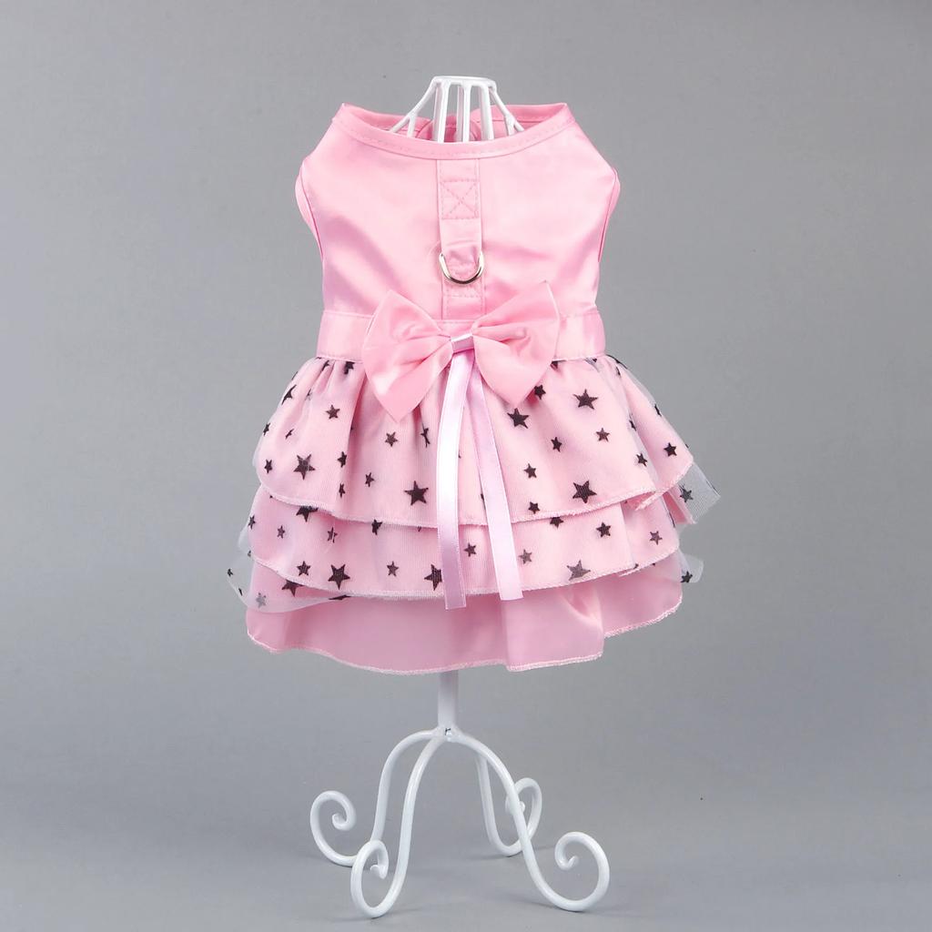 Dog Dresses Spring and Summer Princess Puppy Cat Skirts Star Pattern Teddy Bichon Dog Dress Summer Pet Clothes