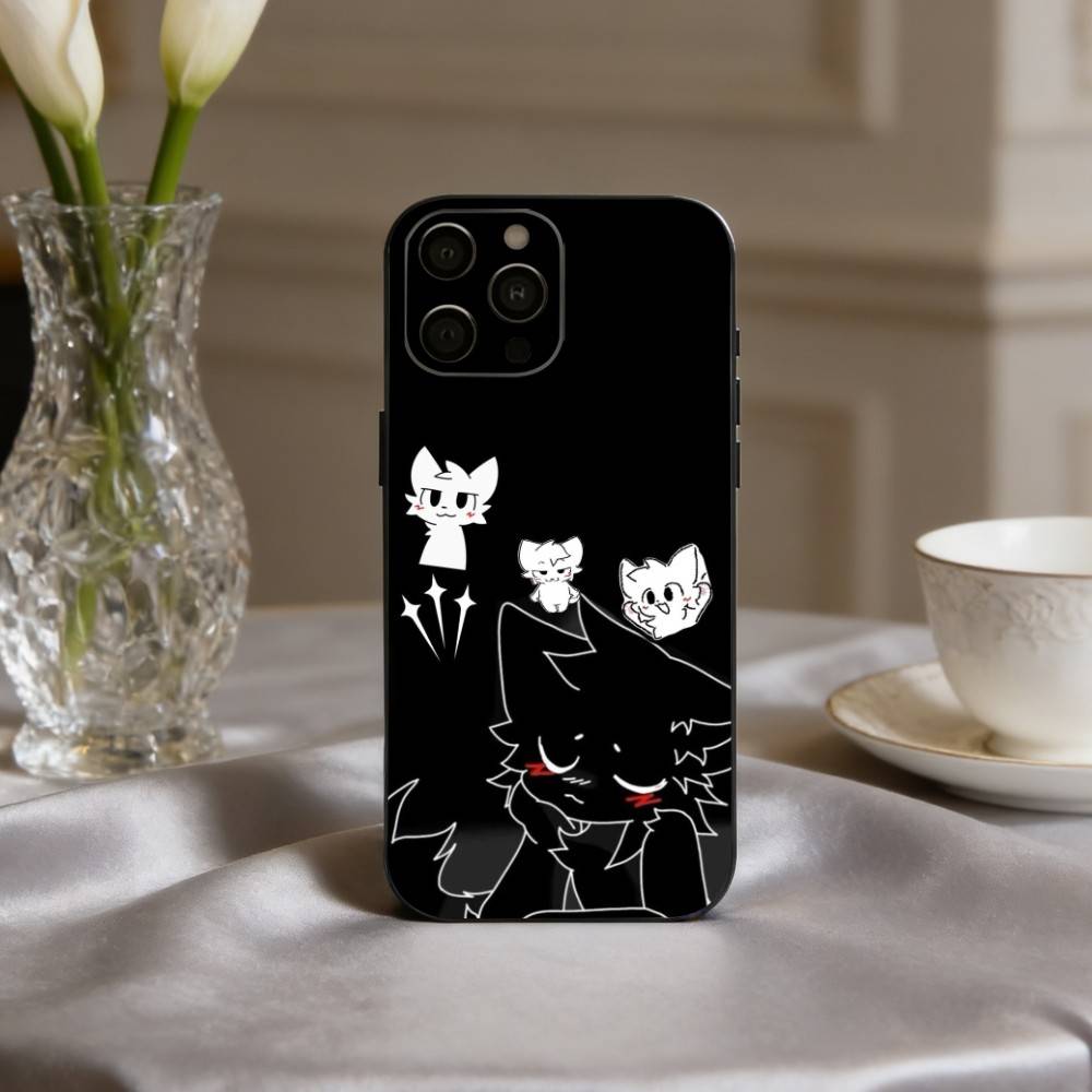 1PC C-Cute B-Boykisser -R Phone Case For iPhone 17,16,15,14,13,12,11 Plus,Pro Max,XS,Soft Silicone Black Cover