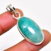 Amazonite Gemstone 925 Silver Plated Handmade Jewelry Pendant 1.51"