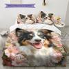 Border Collie Pattern Bedding Home Decoration Birthday Gift (1 * duvet cover + 2 * pillowcase, without core)
