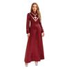 Womens Priest Cleric Cassocks Embroidered Cross Long Sleeve Back Zipper Long Robe