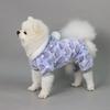 Plush Dog Pajamas for Small Dogs Girl Winter Warm Puppy Heart Pjs Fleece Clothes Sweater Outfit Dog with Fuzzy Pompom Pet Onesie
