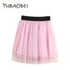 Summer Girl Tutu Skirt Kid Candy Tulle Skirt Children Cute Solid Color Fluffy Skirt 3-10 Years Old
