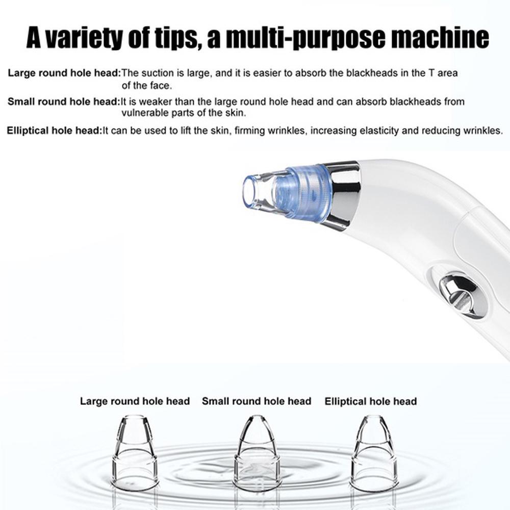 Всасывающий очиститель пор для лица, вакуумный электрический экстрактор для удаления черных точек, 4 в 1