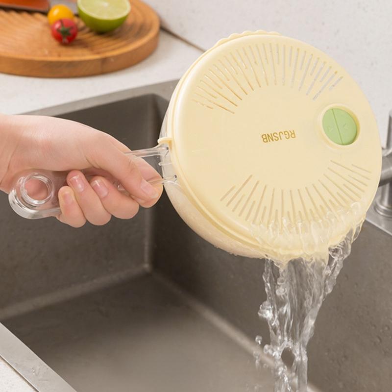 Multifunctional 2 In 1 Plastic Fruit Washing Bowl with Strainer and Integrated Drain Tray for Efficient Kitchen Use