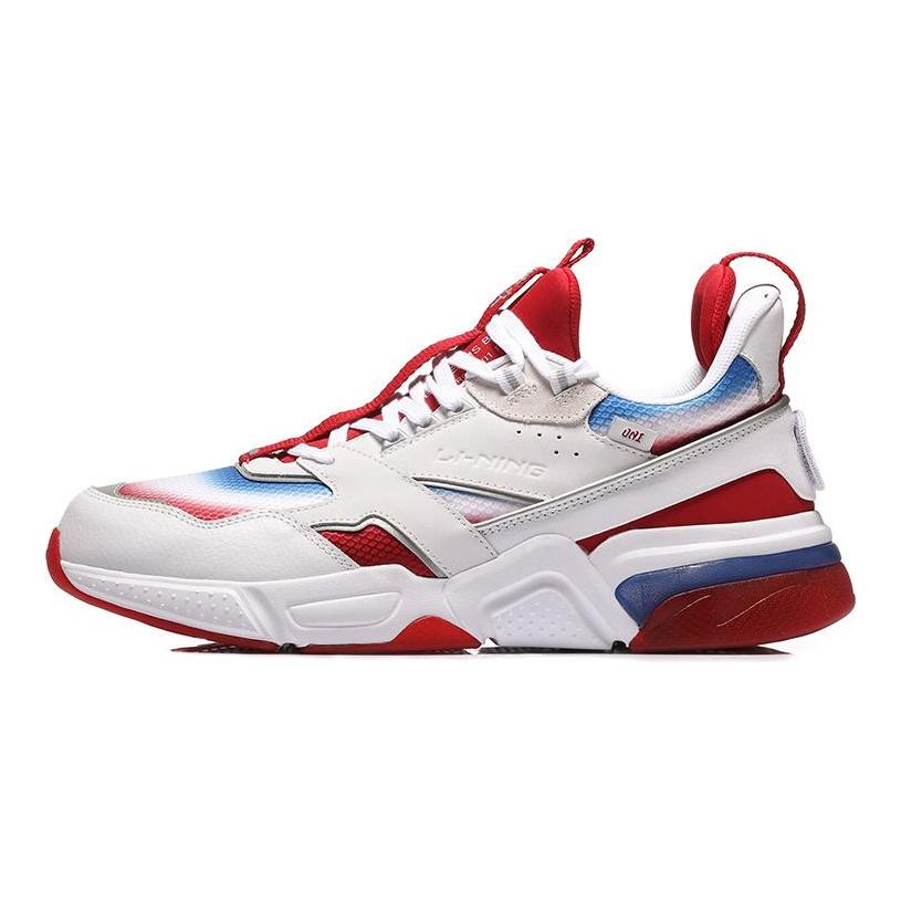 Кроссовки Li Ning 001 для бега, унисекс, низкие, бело-красные, AGLN227-1