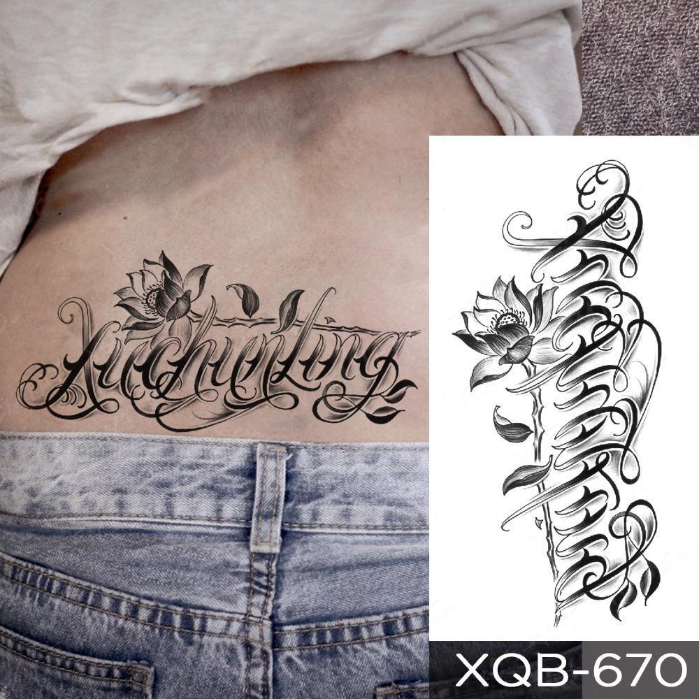 1 PC 210*114MM Cat Geometry Black Temporary Tattoos For Men Women Black Forest Skull Tiger Wolf Tattoo Sticker Evil Devil Arm Tattoo