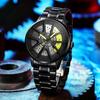Boruse Wheel Design Watch 4-Piece Set Men'S Steel Strap Watch Quartz Watch Fashion Watch