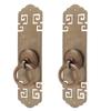 2set Chinese Brass Cabinet Handles Lucky Pattern Retro Vertical Antique Bronze Cabinet Strip Pull