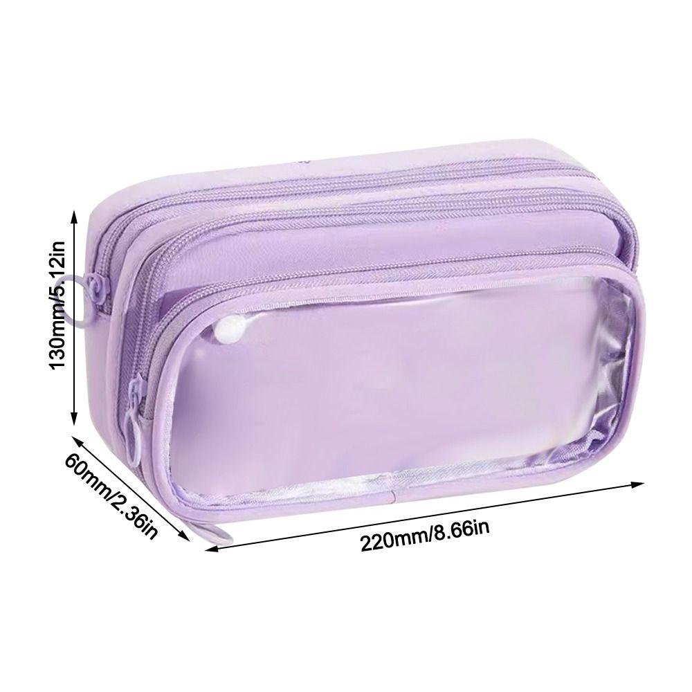 Прозрачный пенал на молнии, большая вместимость, коробка для канцелярских принадлежностей, модная упаковочная сумка, студенческий