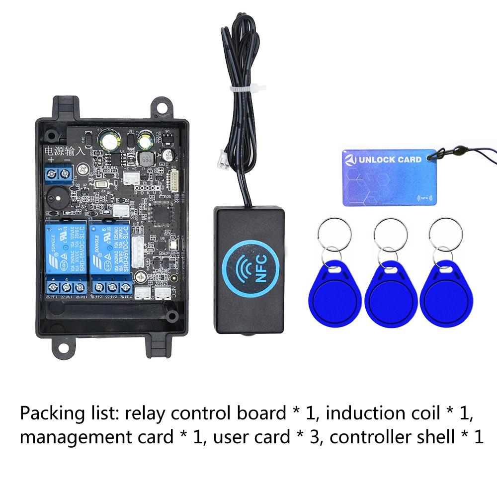Dual channel mobile phone NFC relay control board fingerprint control module IC card access controller car Key DIY unlock Switch