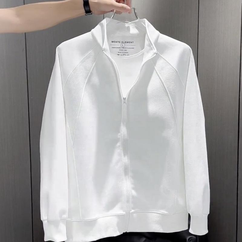 Осенняя куртка-толстовка с воротником-стойкой на молнии для мужчин, модные свободные и универсальные топы для пар