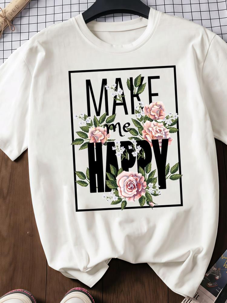 (Азиатский размер) любовь сердце цветок тренд Принт Футболки с круглым вырезом и коротким рукавом Мода Женская Повседневная Женский Топ Футболка Одежда Графическая футболка