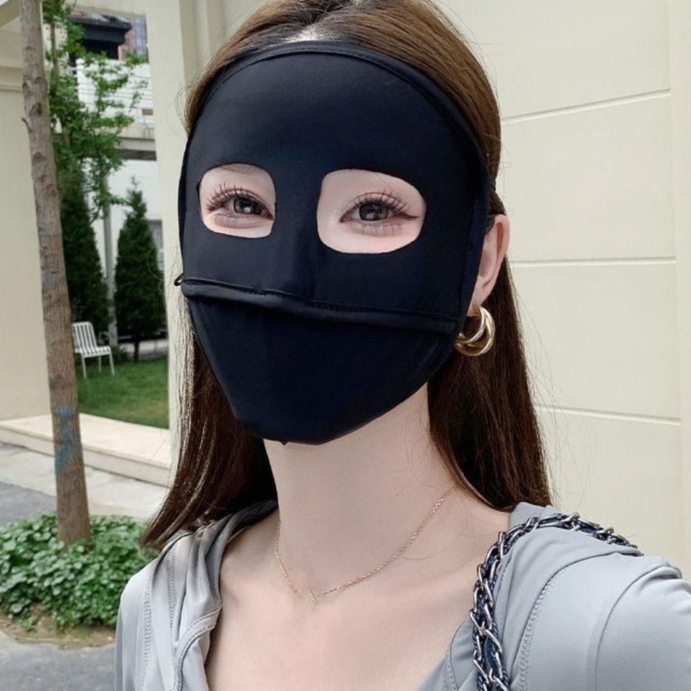 Маска от солнца с УФ-защитой, однотонная, закрывающая лицо, эластичная маска-джини для лица, рыбалка
