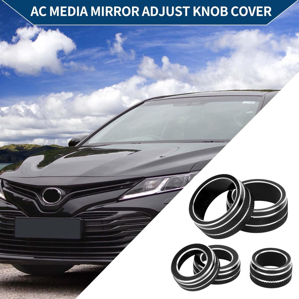 Хихаха Тойота Камри AC Медиа Радио Громкость Настройка Переключатель Управления Зеркалами Наклейка Алюминий Черный 21-23 Накладки/Отделка Интерьера/Стильный Сплав/5 Штук