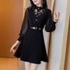 Dress Women's Fall 2022 New Western Fashion Hepburn Style Waist Waist Thin Black Skirt
