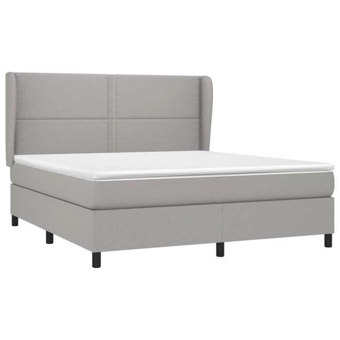 3127901 vidaXL Divan Bed with Mattress Light Grey 180x200cm Fabric