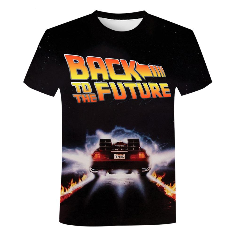 Футболки «Назад в будущее» с 3D принтом, детские футболки в стиле хип-хоп для мальчиков, новые модные повседневные футболки для мужчин и женщин, летняя мужская футболка