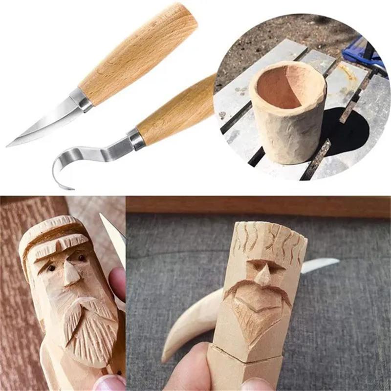 2 шт. Инструменты для резьбы по дереву Нож для резьбы по дереву Долото Ручной инструмент для деревообработки DIY Нож для резьбы по дереву Инструменты для резьбы по дереву Набор для резьбы