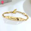 Изогнутый детский браслет из нержавеющей стали с гравировкой - Персонализированный детский браслет, подарок на Рождество или день рождения
