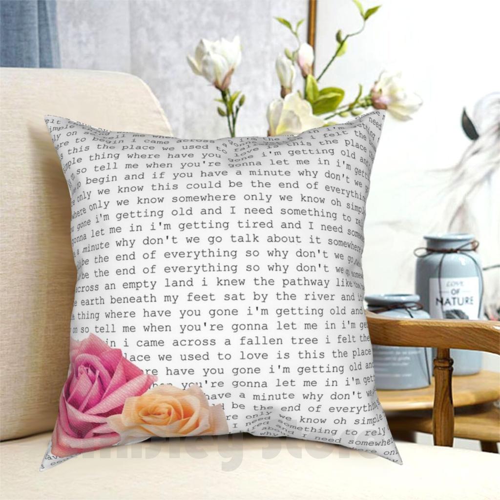 Somewhere Only We Know Lyric Ft The Roses Pillow Case Printed Home Soft Throw Pillow Somewhere Only We Know Somewhere