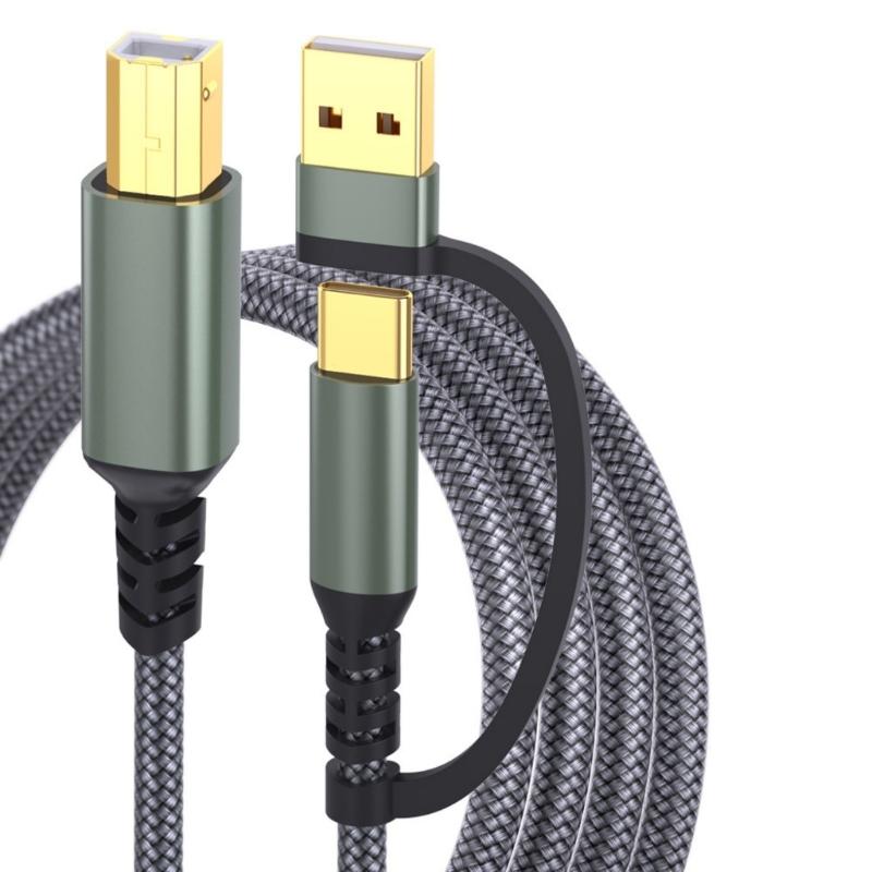 1м/2м/3,0м/5м USB Type C на USB B Кабель для передачи данных Простое подключение Принтеров Сканеров и Цифровых Пианино к Телефонам Планшетам