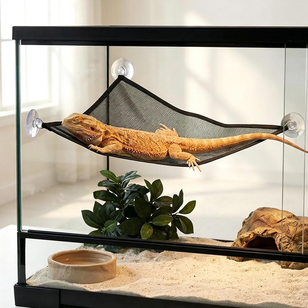 5Pcs Reptile Hammock Lounger Ladder Accessories Set for Large Small Bearded Dragons Anole Geckos Lizards Snakes Terrariums Decor