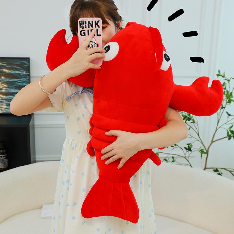 New simulation crayfish doll plush toy cute prawn doll girl throw pillow children's rag doll