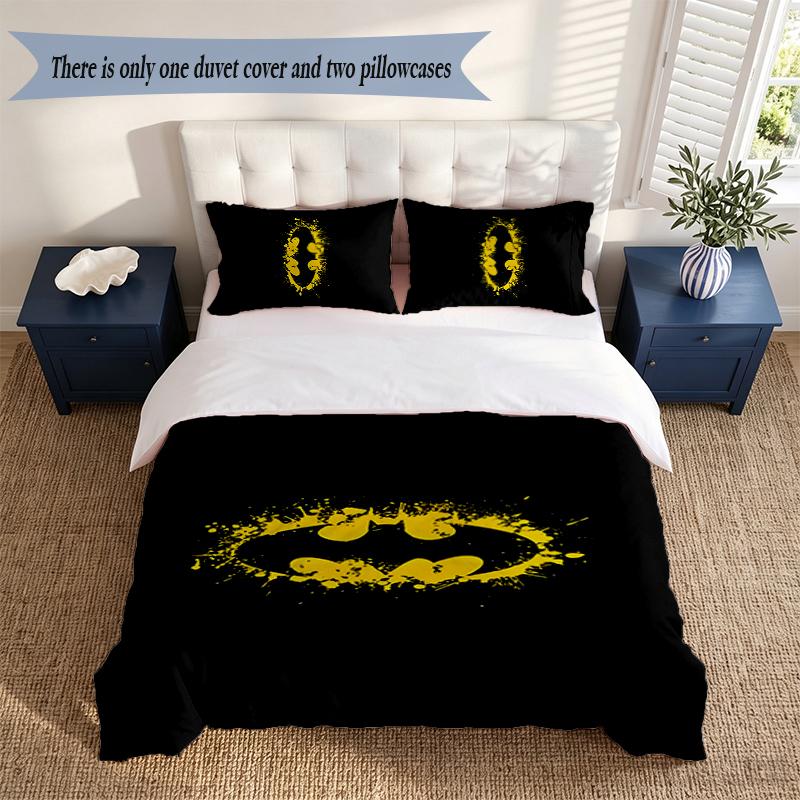 Batman 3‑Piece Bedding Set Soft Microfiber Duvet Cover Pillowcases Comfortable Bed Linen for Bedroom Decoration