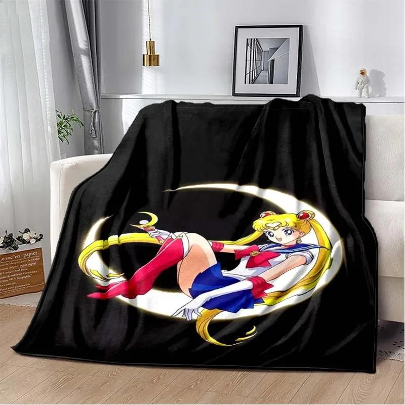 Милое одеяло с принтом в виде 3D-мультяшного персонажа S-Sailor-Moon, модное, мягкое, уютное, для гостиной, спальни, дивана-кровати, дорожное одеяло, подарок на день рождения для ребенка
