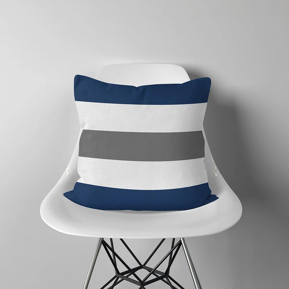 Домашний декор любовь синяя полоска художественный принт наволочка мягкий полиэстер наволочка спальня машина funda de almohada