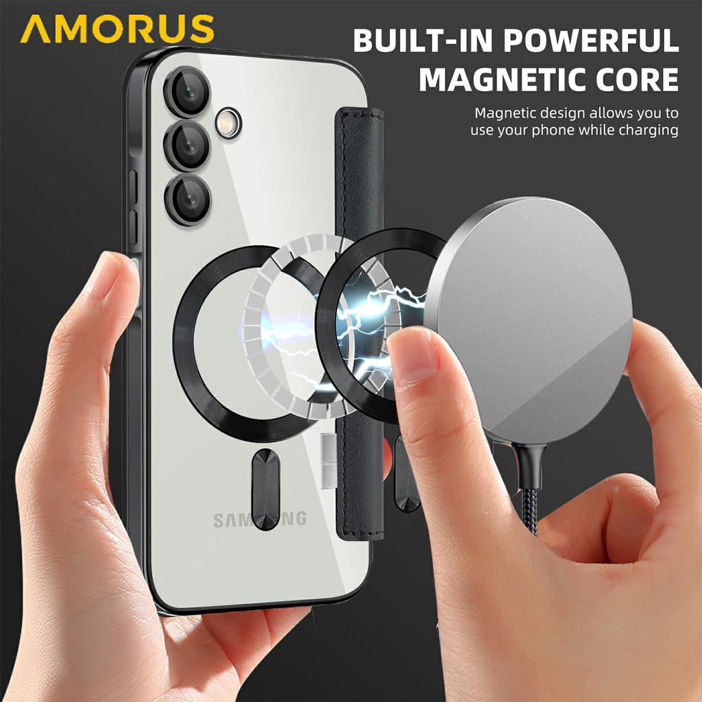 Чехол для Samsung Galaxy A15 4G/5G, совместимый с MagSafe, с блокировкой RFID, держателем для карт, кожаный чехол для телефона