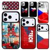 Чехол Case для iPhone 17 Air 16 Pro Max 15 Plus 11 13 Mini 14 12 Задняя крышка телефона Флаг Чешской Республики