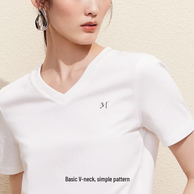 Женская хлопковая вязаная футболка Vero Moda с V-образным вырезом и коротким рукавом