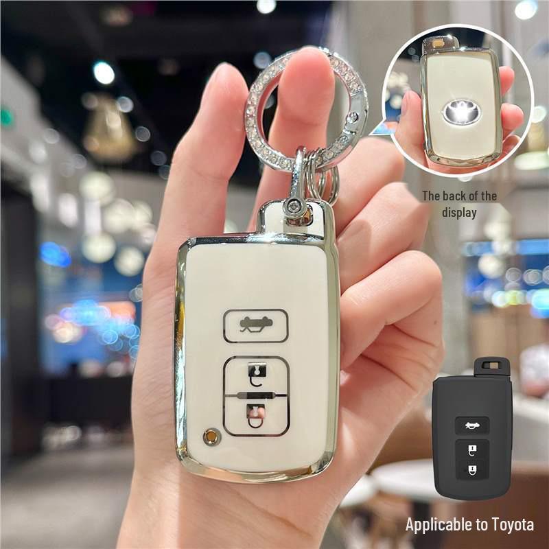 Silver Edge Key Case for Toyota Models: Corolla, RAV4, Camry, Vios, Highlander