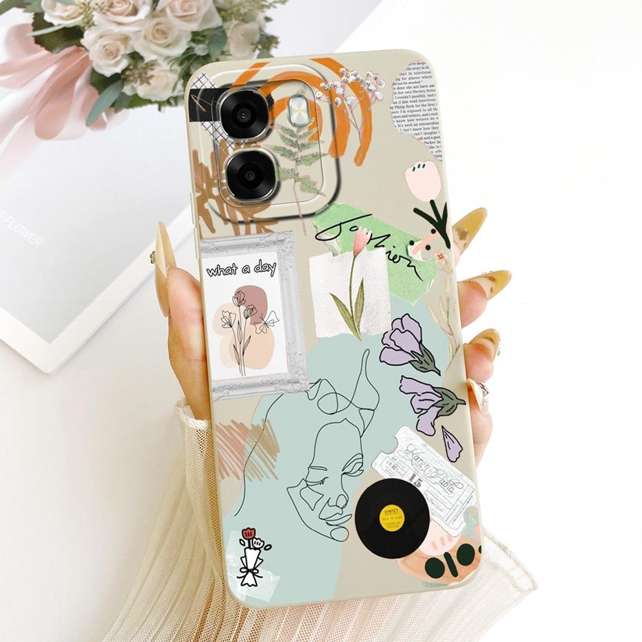 Для Oppo A6 4G Чехол Oppo A6x 5G CPH2783 Красивая Девушка Подсолнухи Расписной Чехол Мягкий Силиконовый Чехол Для Oppo A6x 4G OppoA6 5G Чехлы