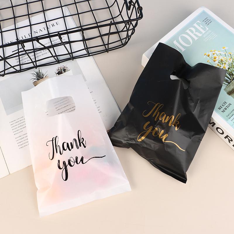 10 шт. Мини-спасибо, пластиковые подарочные пакеты, многоразовые праздничные пакеты, пластиковый подарочный пакет