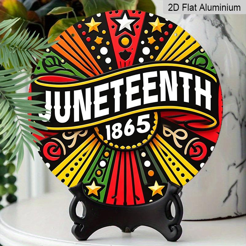 2D Flat Aluminum Wall Hangings with A Juneteenth Theme Are Available in Various Sizes Featuring Radiating Lines Stars and African-inspired Patterns