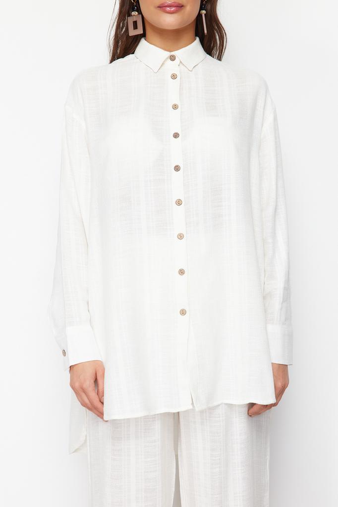 Женская модная новая рубашка синяя тканая рубашка